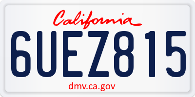 CA license plate 6UEZ815