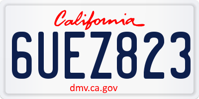 CA license plate 6UEZ823