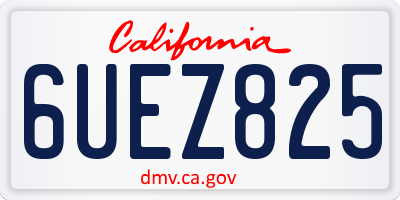 CA license plate 6UEZ825