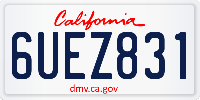 CA license plate 6UEZ831