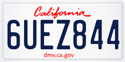 CA license plate 6UEZ844