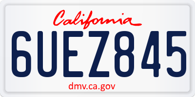 CA license plate 6UEZ845