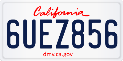 CA license plate 6UEZ856