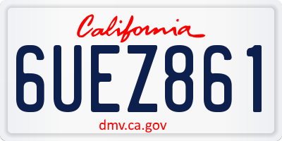 CA license plate 6UEZ861