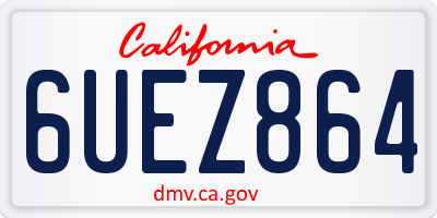 CA license plate 6UEZ864