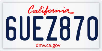 CA license plate 6UEZ870