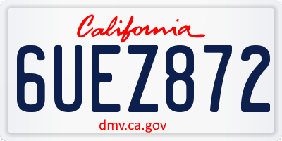 CA license plate 6UEZ872