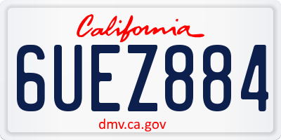 CA license plate 6UEZ884