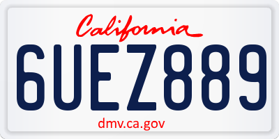 CA license plate 6UEZ889