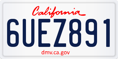 CA license plate 6UEZ891