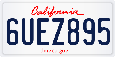 CA license plate 6UEZ895