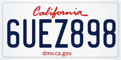 CA license plate 6UEZ898