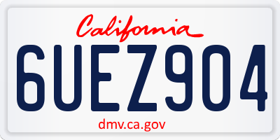 CA license plate 6UEZ904
