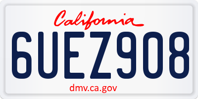 CA license plate 6UEZ908