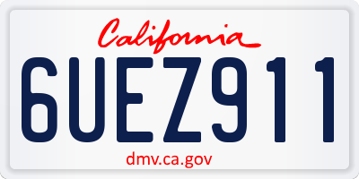 CA license plate 6UEZ911