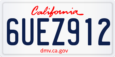 CA license plate 6UEZ912