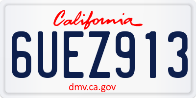 CA license plate 6UEZ913