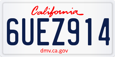 CA license plate 6UEZ914