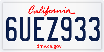 CA license plate 6UEZ933