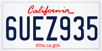 CA license plate 6UEZ935