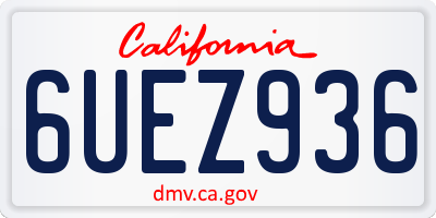 CA license plate 6UEZ936