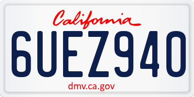 CA license plate 6UEZ940