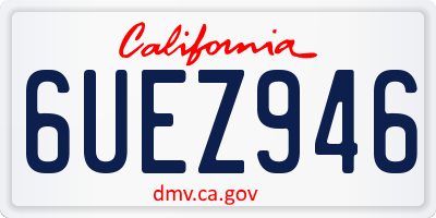 CA license plate 6UEZ946