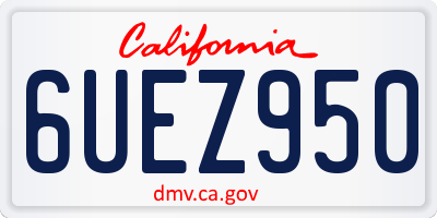 CA license plate 6UEZ950