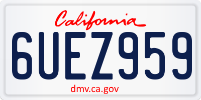 CA license plate 6UEZ959