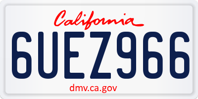 CA license plate 6UEZ966