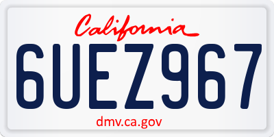 CA license plate 6UEZ967