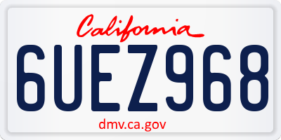 CA license plate 6UEZ968
