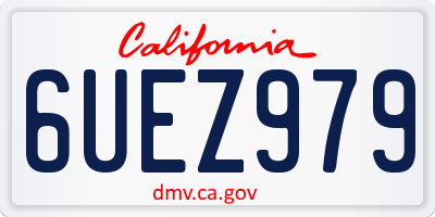 CA license plate 6UEZ979