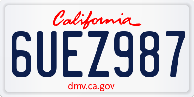 CA license plate 6UEZ987