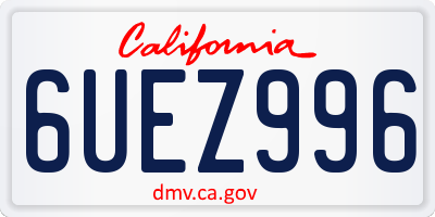 CA license plate 6UEZ996