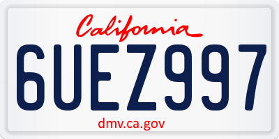 CA license plate 6UEZ997