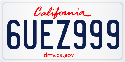 CA license plate 6UEZ999