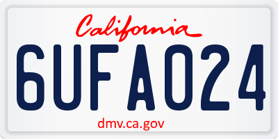 CA license plate 6UFA024