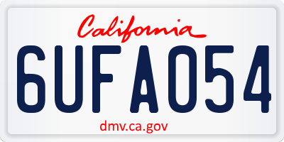 CA license plate 6UFA054