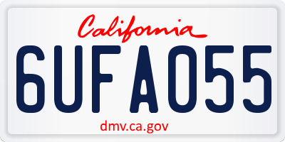CA license plate 6UFA055