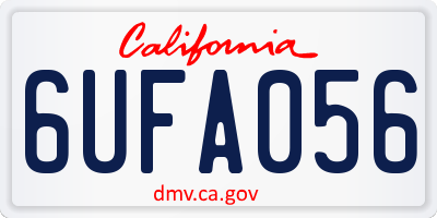 CA license plate 6UFA056