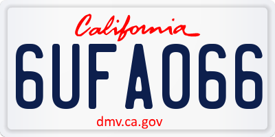 CA license plate 6UFA066