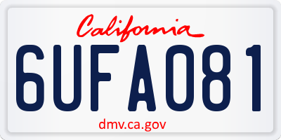 CA license plate 6UFA081