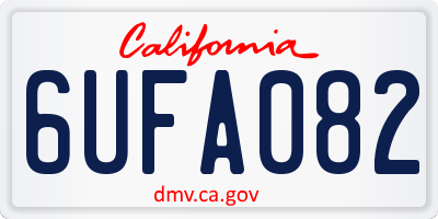 CA license plate 6UFA082