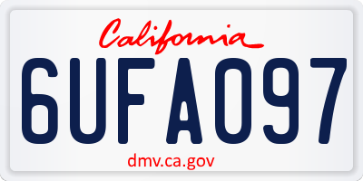 CA license plate 6UFA097