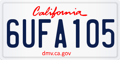 CA license plate 6UFA105