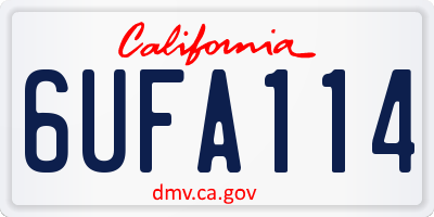 CA license plate 6UFA114