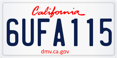CA license plate 6UFA115