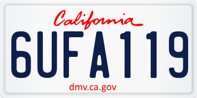 CA license plate 6UFA119