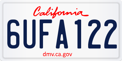 CA license plate 6UFA122